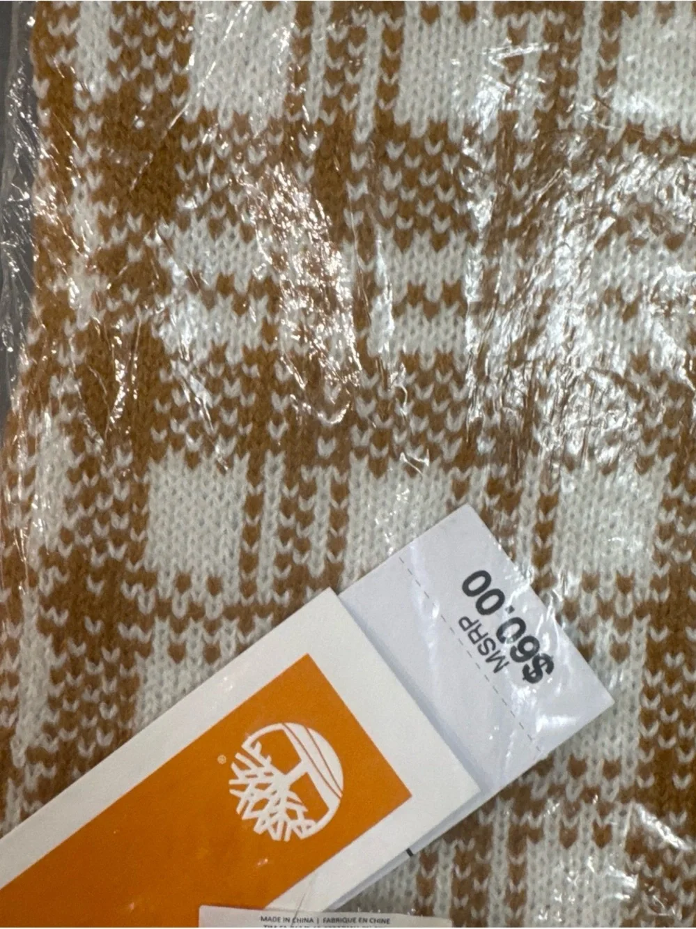 Timberland Cream and Brown Patterned Men’s Sweater